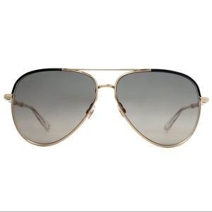 Aviator sunglasses with metal bamboo temples